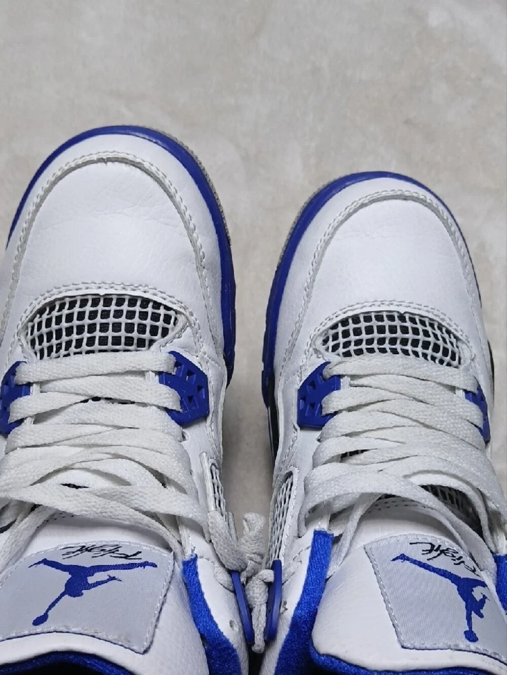 Nike Air Jordan 4 Retro 'Motorsports' White and Blue Women's  Sneakers Size 7